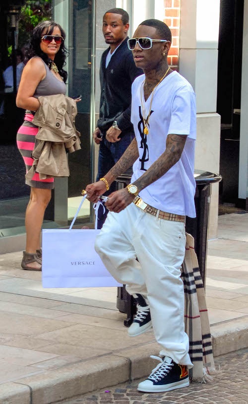 Passion For Fashion: Soulja Boy In A YSL Tee-Shirt, Burberry Belt